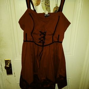 Cameo print corset dress